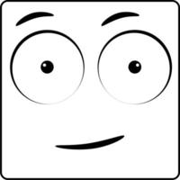 Cartoon face. Expressive eyes and mouth, smiling, crying and surprised facial expressions of the characters. vector