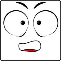 Cartoon face. Expressive eyes and mouth, smiling, crying and surprised facial expressions of the characters. vector