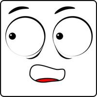 Cartoon face. Expressive eyes and mouth, smiling, crying and surprised facial expressions of the characters. vector