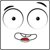 Cartoon face. Expressive eyes and mouth, smiling, crying and surprised facial expressions of the characters. vector