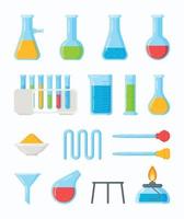 Vector illustration of a chemistry lesson online.