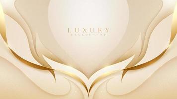 Luxury background with gold curve line element with glitter light effect decoration. vector