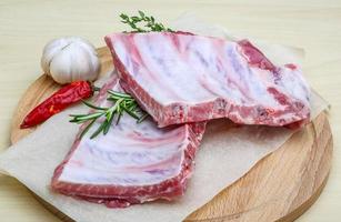 Raw pork ribs photo