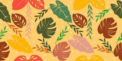 seamless pattern with aesthetic color leaf elements. used for fabric design, wallpaper vector