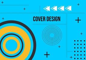 blue color journal cover with geometric abstract design. used for banner, poster design vector