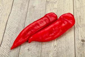 Ripe juicy red Ramiro pepper photo