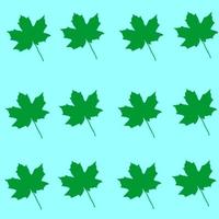 Vector illustration. Seamless pattern. Green maple leaves