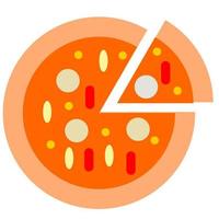 pizza vector symbol with tomato sauce and mozzarella cheese