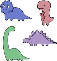 Set of vectors with dinosaurs ready to make stickers from it or take every apart for your own design.