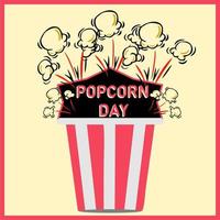 National Popcorn Day Vector Illustration.