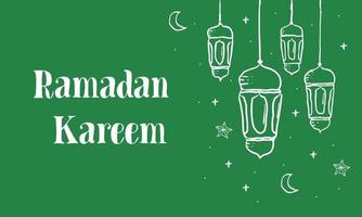 Ramadan Kareem with Hand drawn Islamic Illustration ornament Background vector