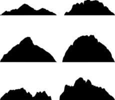 Mountain silhouette 6 different pieces vector