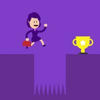 Business concept illustration. A hard worker jumps over obstacles to achieve success. Suitable for business illustration vector