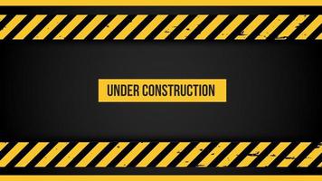 Under construction background with black and yellow stripes vector ilustration