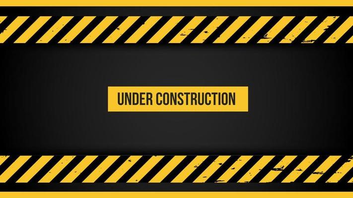 Under construction background with black and yellow stripes vector ilustration