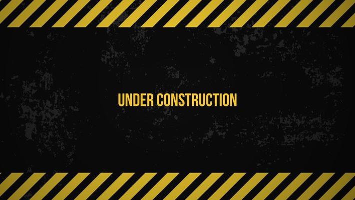 Under construction background with black and yellow stripes vector ilustration