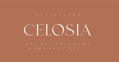Elegant and luxury alphabet letters font and number. serif Classic elegant Lettering Minimal Fashion Designs. Typography fonts regular uppercase . vector illustration