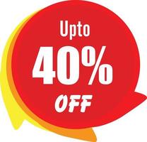 Upto 40 Percentage Off  badge Vector Graphics