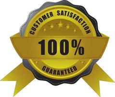 100 percentage customer satisfaction guaranteed Vector illustration