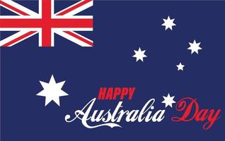 feliz día de australia diseño de texto creativo con bandera vector