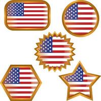 bandera de los estados unidos de américa, conjunto. proporciones correctas. ilustración de trama sobre fondo blanco vector