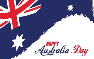 feliz día de australia caligrafía de letras con mapa de bandera de australia