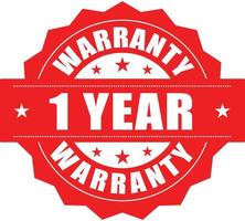 1 Year warranty stamp vector logo image