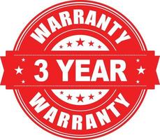 3 Year warranty stamp vector logo image