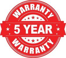 5 Year warranty stamp vector logo image