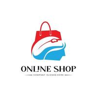 shopping cart and bag logo vector