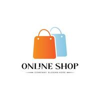 shopping cart and bag logo vector