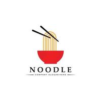 A collection of noodle logo inspiration. Chinese food and bowl design template. Retro Concept Illustration vector