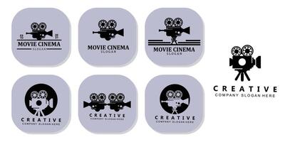 Cámara de vídeo, reproductor de películas y grabadora, símbolo del icono del logotipo vector