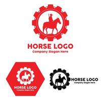 vector de logotipo de caballo, evento deportivo mundial, carreras de velocidad, ilustración de diseño animal