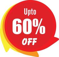 Upto 60 Percentage  Off  badge Vector Graphics