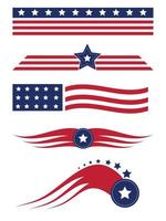 USA star flag design elements vector