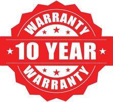 10 Year warranty stamp vector logo image