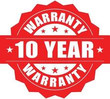 10 Year warranty stamp vector logo image