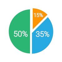 vector illustration of circle presentation chart template icon, financial chart, sales chart etc