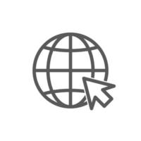 vector illustration of globe icon and web arrow