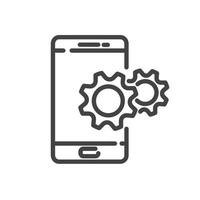 vector illustration of smartphone and gear icon