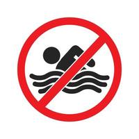 no swimming symbol is suitable for swimming pools and beaches, vector illustration