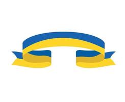 Ukraine Flag National Europe Ribbon Symbol Emblem Abstract Vector illustration Design