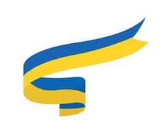 Ukraine Flag Emblem National Europe Symbol Ribbon Abstract Vector illustration Design
