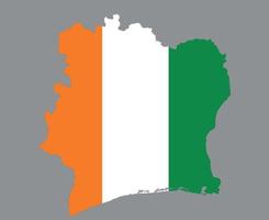 Ivory Coast Flag National Africa Emblem Map Icon Vector Illustration Abstract Design Element
