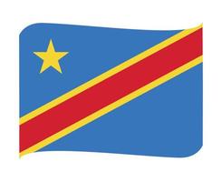 república democrática del congo bandera nacional áfrica emblema cinta icono vector ilustración diseño abstracto elemento