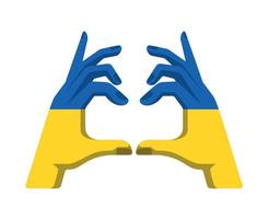 Ukraine Flag Hands Emblem National Europe Abstract Symbol Vector illustration Design