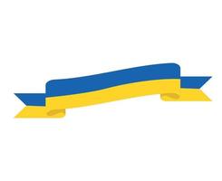 Ukraine National Europe Flag Ribbon Symbol Emblem Abstract Vector illustration Design