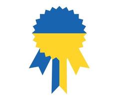 Ukraine Flag Emblem Medal National Europe Design Symbol Vector Abstract illustration