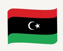 Libya Flag National Africa Emblem Ribbon Icon Vector Illustration Abstract Design Element